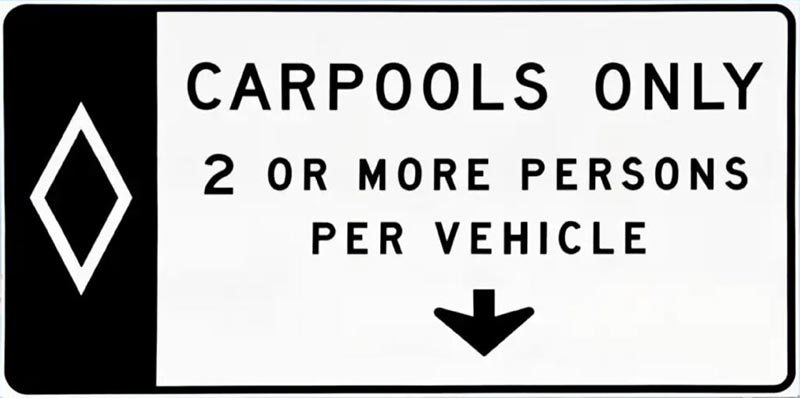 hov carpool sign
